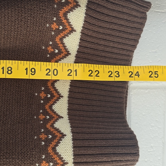 NWT Kiel James Patrick Orange and Brown pumpkin Fair Isle Sweater Size S Wool - Picture 10 of 11